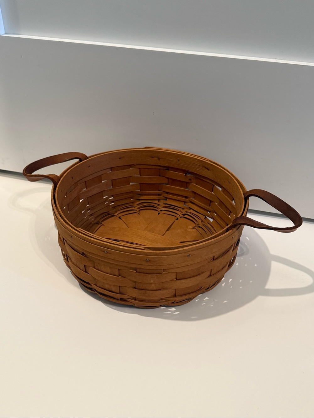 Longaberger Brown Oval Handled Woven Basket